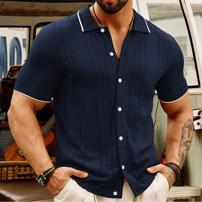 Men’s Short-Sleeve Polo Shirt – Summer Button Lapel Top, Fashion & Business Casual