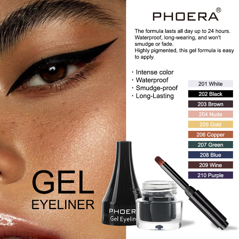 PHOERA 10 Color Eyeliner Set – Waterproof & Long Lasting
