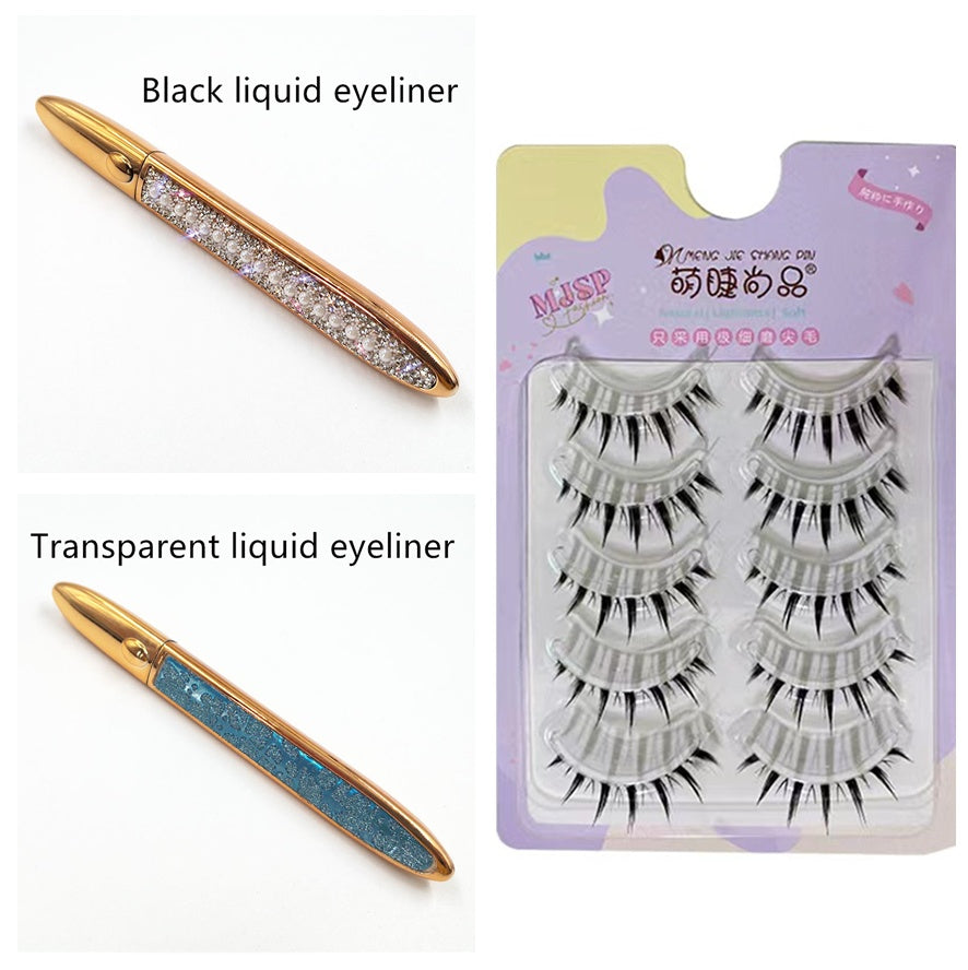 Self-Adhesive False Eyelashes with Multicolor Eyeliner – No Glue Needed