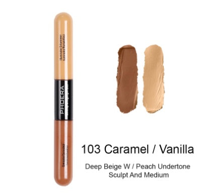 "Double Head Liquid Concealer Natural Color Brightening Full Coverage Makeup"
