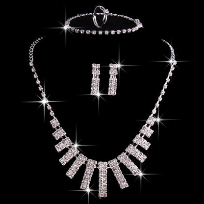 4-Piece Rhinestone Jewelry Set for Women
