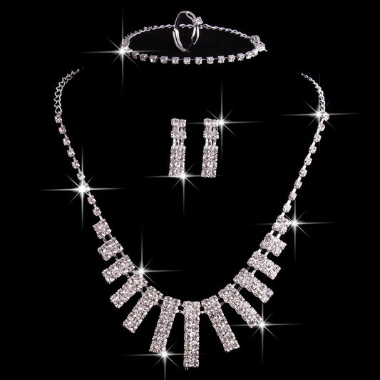 4-Piece Rhinestone Jewelry Set for Women