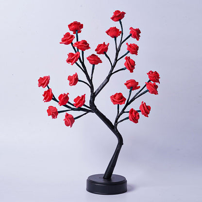 Flower Tree Rose Table Lamp – USB Fairy Night Light for Home & Gifts