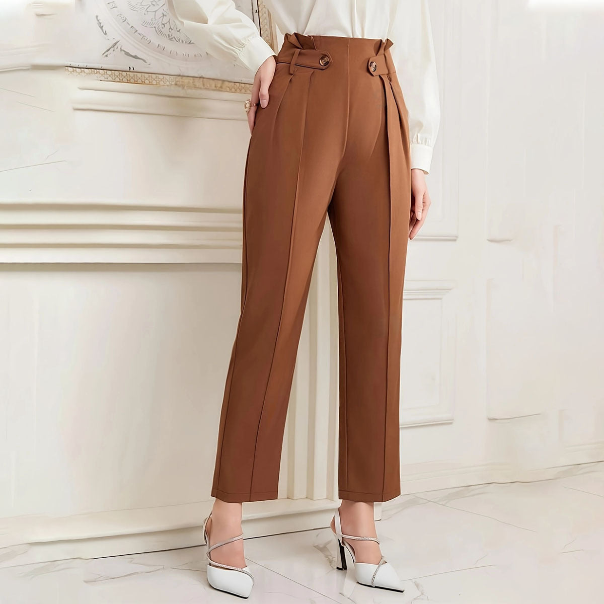 Women’s Straight Ankle Pants – Casual & Work Trousers