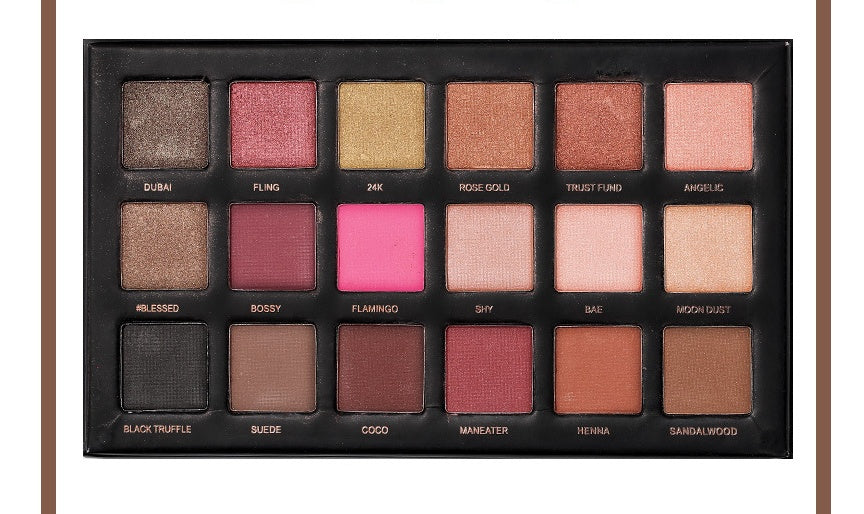 18-Color Eyeshadow Palette – Matte & Pearlescent Earth Tones