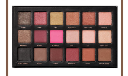 18-Color Eyeshadow Palette – Matte & Pearlescent Earth Tones
