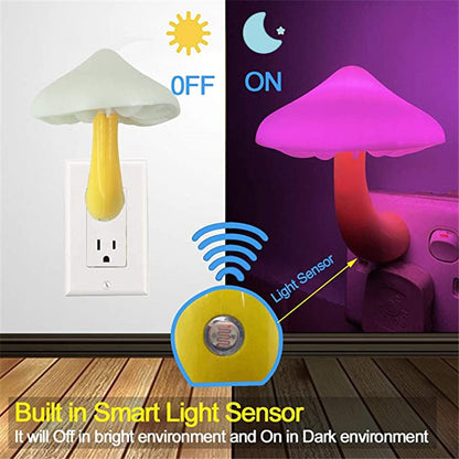 LED Mushroom Night Light – Plug-in Sensor Lamp for Home & Bedroom