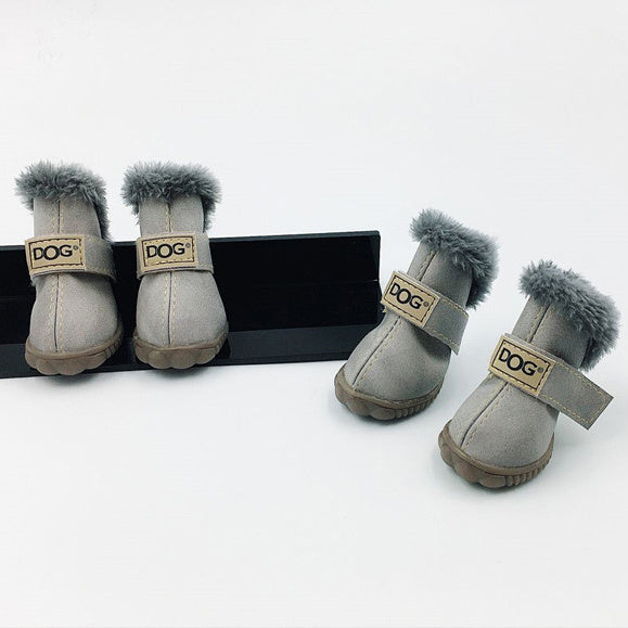 Warm Dog Snow Boots – Thick Winter Shoes for Teddy & Small Breeds