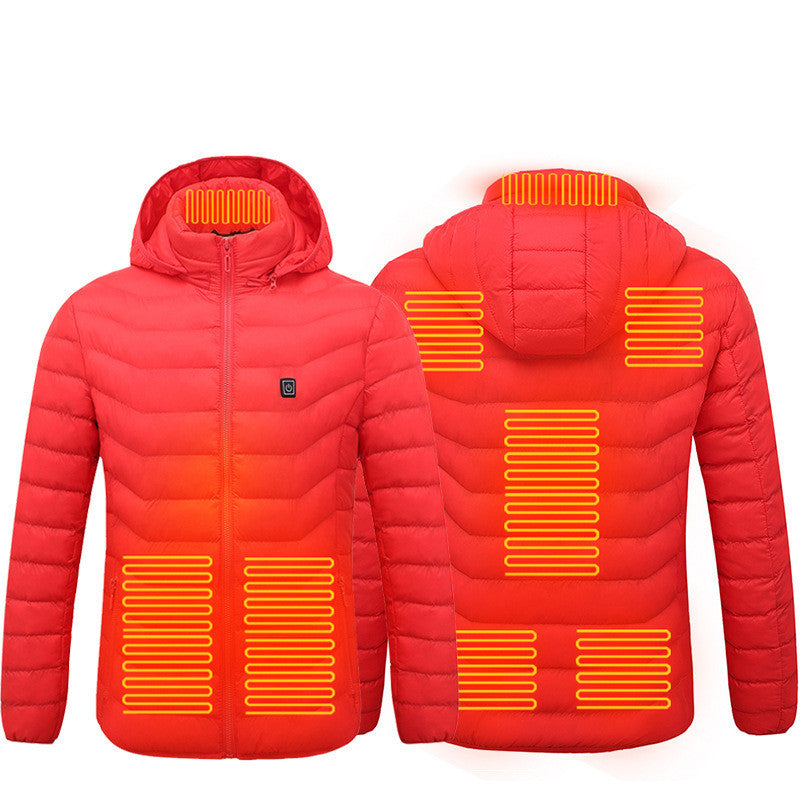 Men's USB Heated Jacket – Electric Thermal Winter Coat with Heating Pads