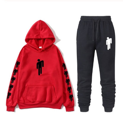 Billie Eilish Print Hoodie & Pants Set – Unisex Hip Hop Sweatshirt