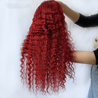 Red Deep Wave Human Hair Wig – Natural Look Headgear