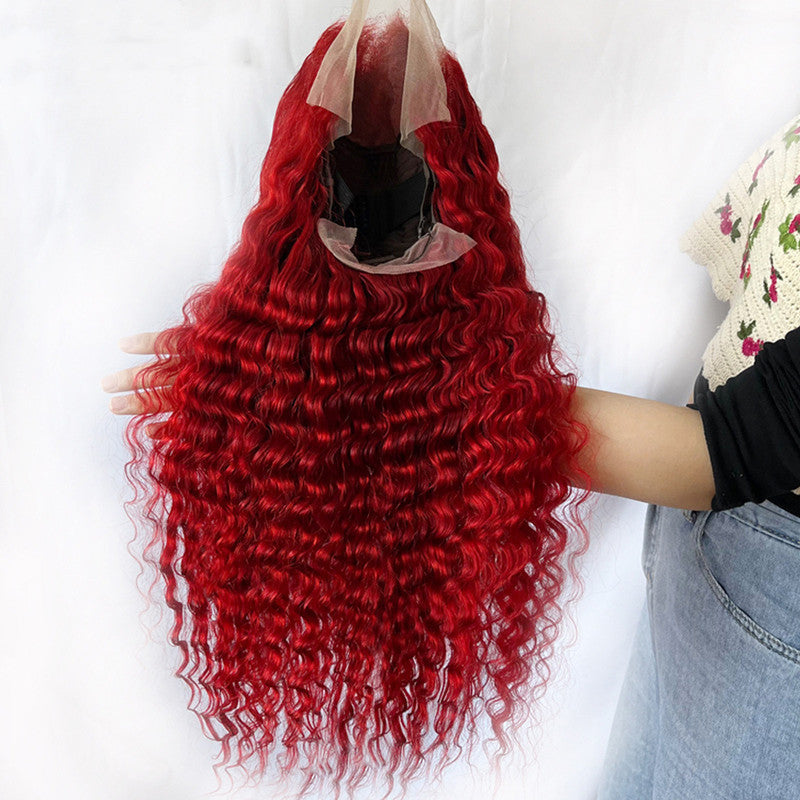 Red Deep Wave Human Hair Wig – Natural Look Headgear