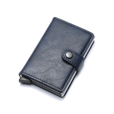 RFID Vintage Men’s Wallet – Aluminum Card Holder with Leather Cover