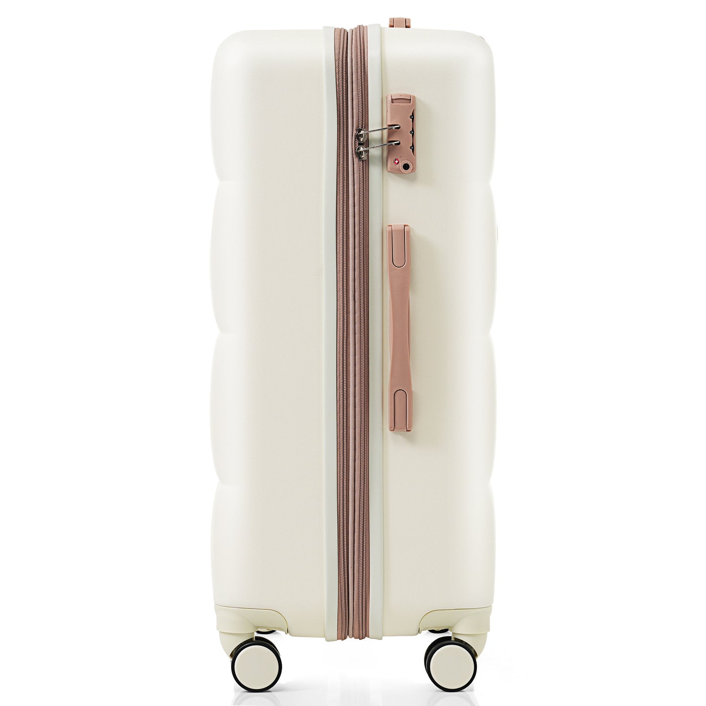 4-Piece Luggage Set with USB Port & Spinner Wheels – Beige