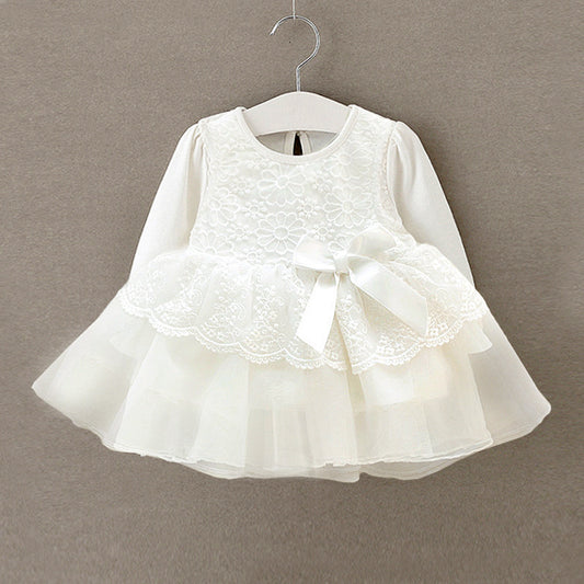Baby Girl Lace Princess Dress (0–12M) – Spring & Autumn