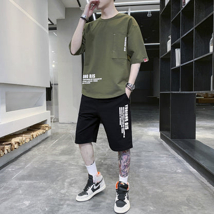 Men’s Summer Sportswear Set – Casual T-Shirt & Shorts Suit