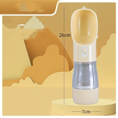Portable Dog Water Bottle Feeder – Travel Pet Drinking & Food Bowl for Outdoor Use