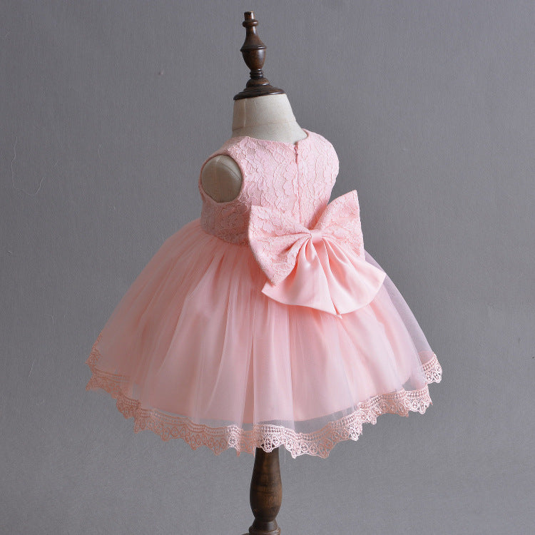 Baby Girls Winter Princess Dress with Lotus Design