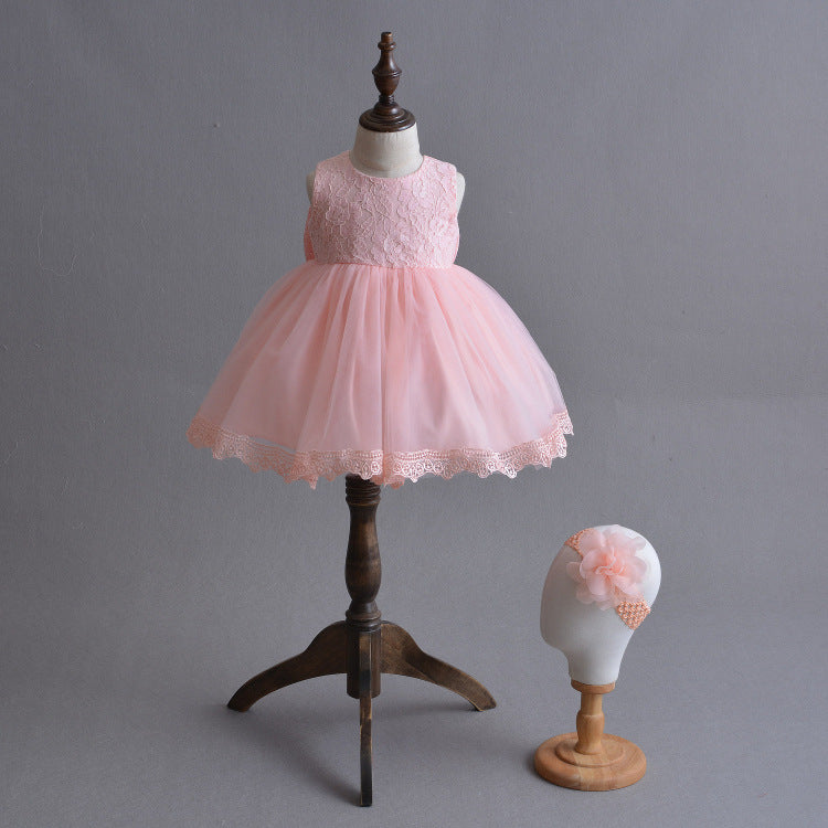 Baby Girls Winter Princess Dress with Lotus Design
