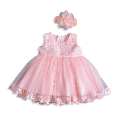 Baby Girls Winter Princess Dress with Lotus Design