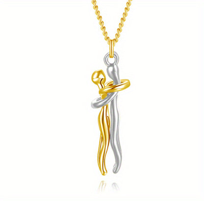 Love Hug Necklace for Couples – Unisex Jewelry Gift for Men and Women