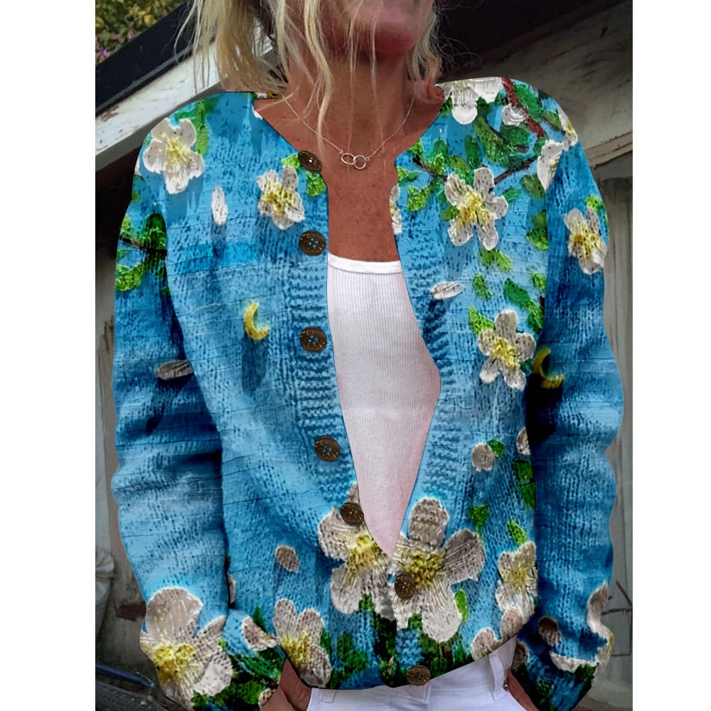 Women’s 3D Printed Knit Cardigan