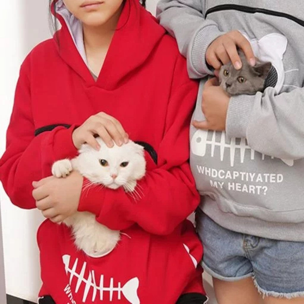 Women’s Hoodie Sweatshirt with Cat Pocket Design