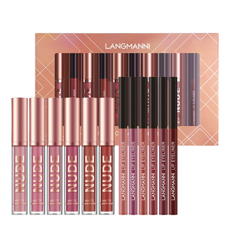 12-Pcs Lipstick & Lip Liner Set – Waterproof Long-Lasting Matte Makeup