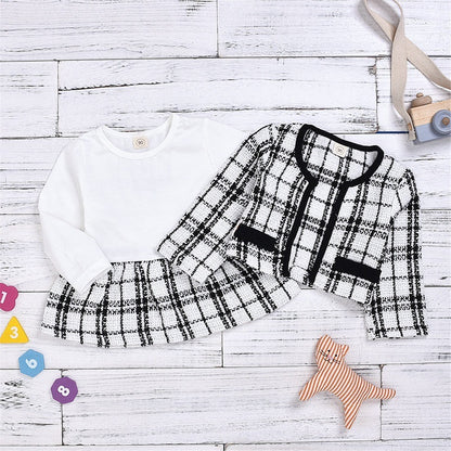 "Baby Girl 2-Piece Long Sleeve Dress Outfit Kids Suit"
