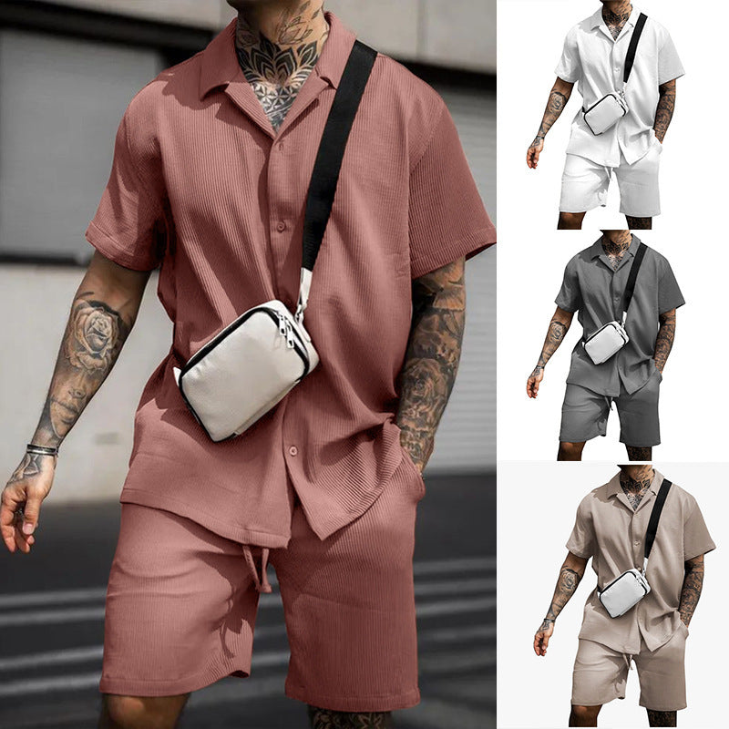 Men’s Casual Polo Short Set – Short Sleeve Shirt & Shorts Two-Piece Summer Outfit
