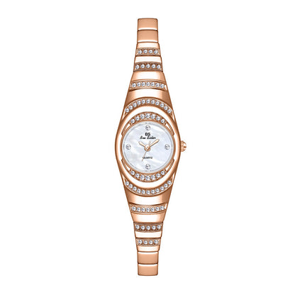 Ladies Gold Diamond Watch – Full Rhinestone Bracelet