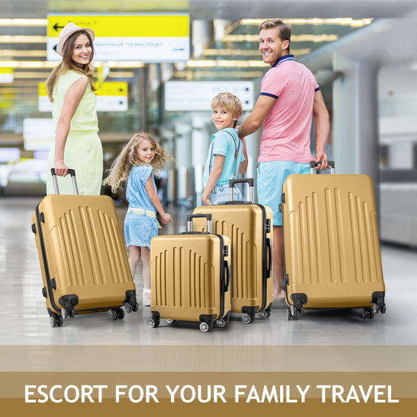 Vertical Striped 4-in-1 Luggage Set – Durable Travel Suitcase