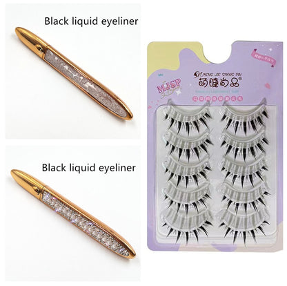 Self-Adhesive False Eyelashes with Multicolor Eyeliner – No Glue Needed