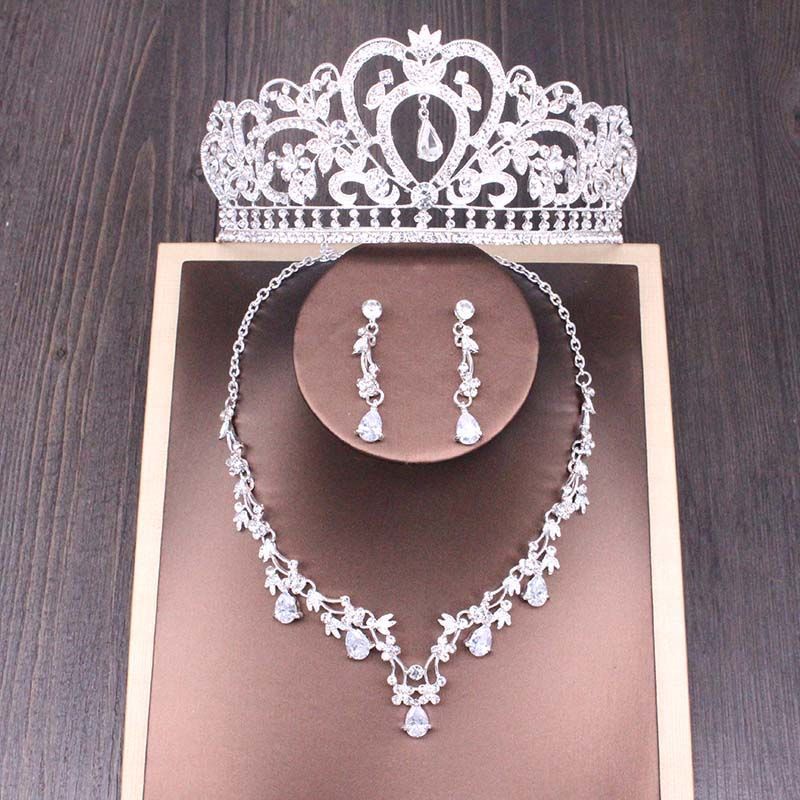 Bridal Rhinestone Crown & Necklace Set