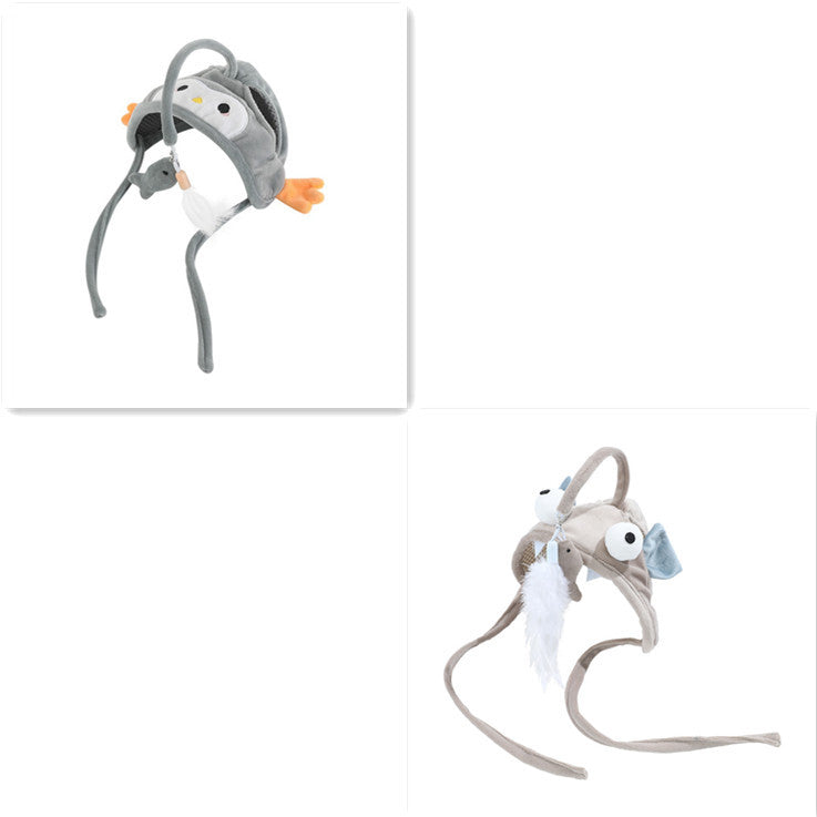 Head-Wear Feather Cat Toy Stick