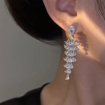 Zircon Christmas Tree Earrings – Dangle Jewelry for Women