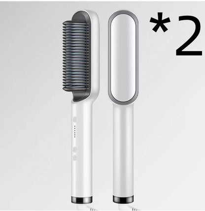 2-in-1 Hair Straightener & Curling Hot Comb – Electric Hair Brush