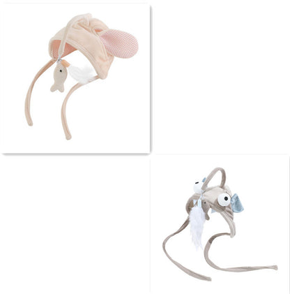 Head-Wear Feather Cat Toy Stick