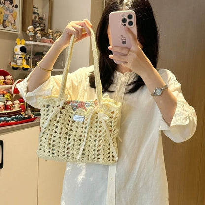 Women’s Handmade Summer Floral Woven Bag