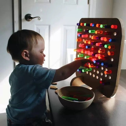 Montessori Early Childhood Education Rainbow Wire-wrap Board Pixel Art Educational Toys