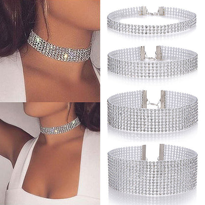 Women’s Crystal Rhinestone Choker Necklace – Wedding Jewelry