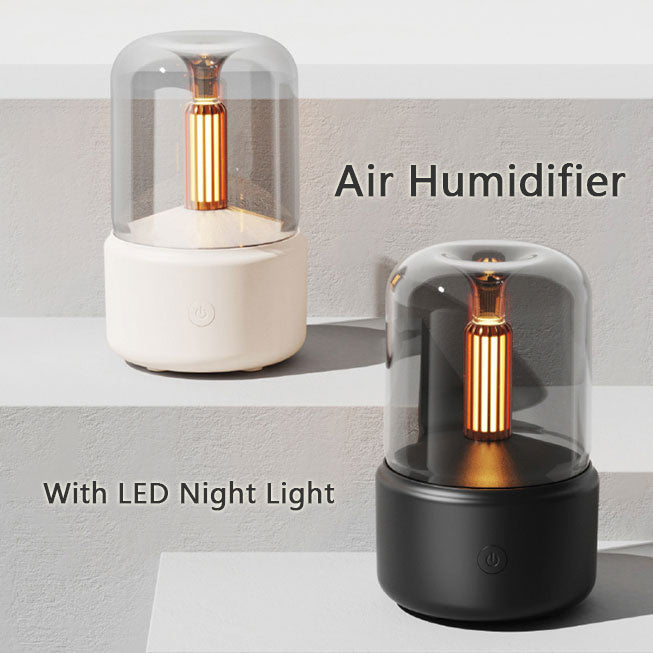 Portable USB Aroma Diffuser – LED Candlelight Humidifier