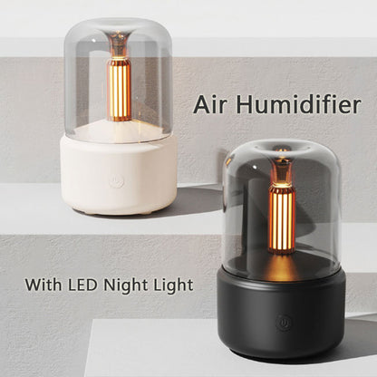 Portable USB Aroma Diffuser – LED Candlelight Humidifier