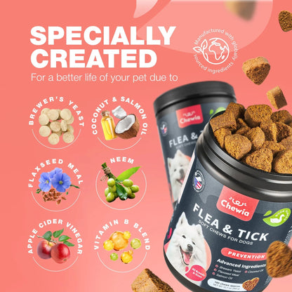 Dog Flea & Tick Chews – Natural Soft Treats for Prevention & Immune Support