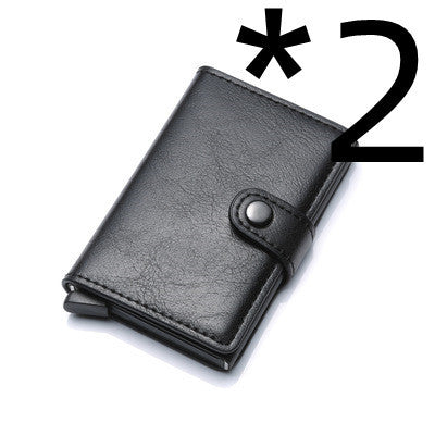 RFID Vintage Men’s Wallet – Aluminum Card Holder with Leather Cover