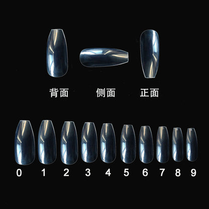 500pcs Transparent Natural Fake Nails – Full Cover Nail Tips for Acrylic & Gel Extensions