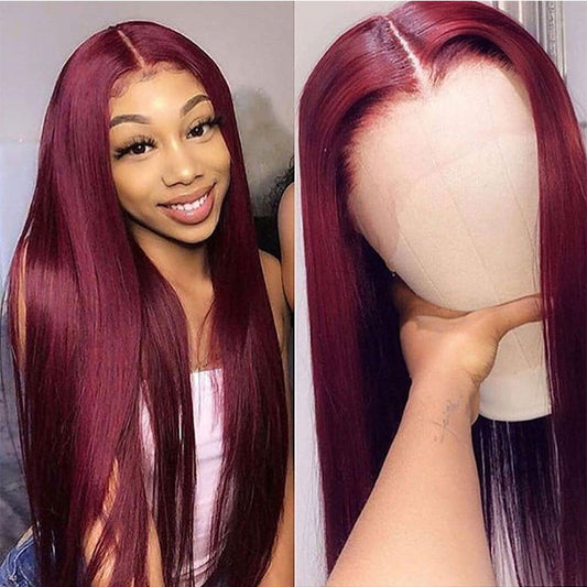 Long Straight Front Lace Wig – Full Headgear Smooth Hair