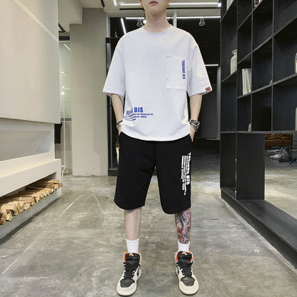 Men’s Summer Sportswear Set – Casual T-Shirt & Shorts Suit