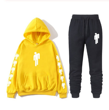 Billie Eilish Print Hoodie & Pants Set – Unisex Hip Hop Sweatshirt