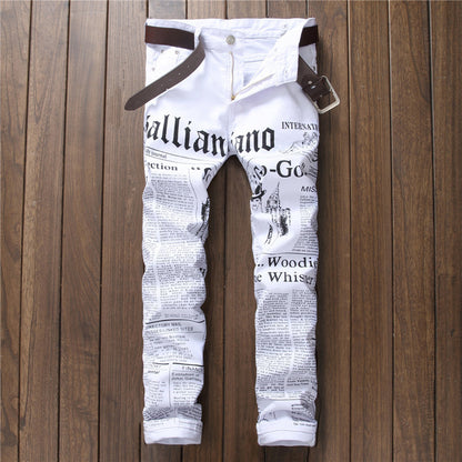 Men’s Newspaper Print Jeans